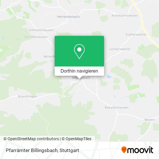 Pfarrämter Billingsbach Karte