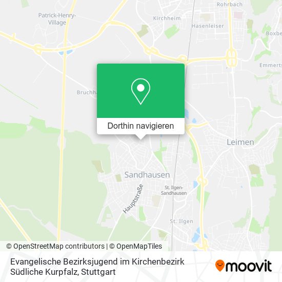 Evangelische Bezirksjugend im Kirchenbezirk Südliche Kurpfalz Karte