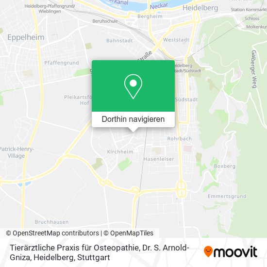 Tierärztliche Praxis für Osteopathie, Dr. S. Arnold-Gniza, Heidelberg Karte