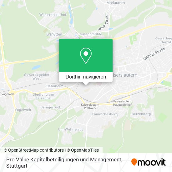 Pro Value Kapitalbeteiligungen und Management Karte