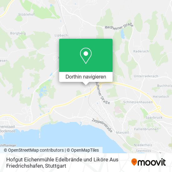 Hofgut Eichenmühle Edelbrände und Liköre Aus Friedrichshafen Karte