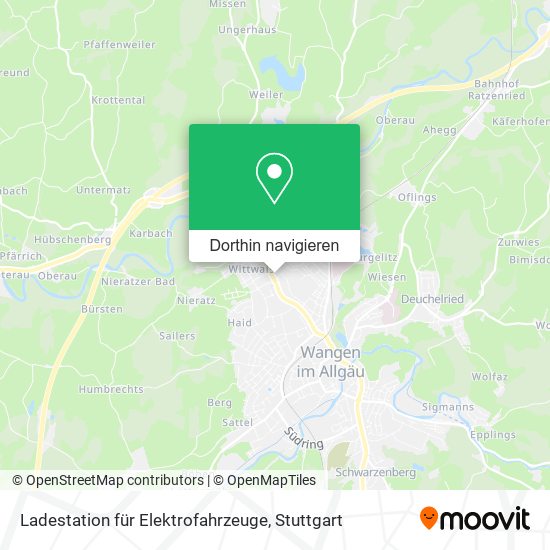 Ladestation für Elektrofahrzeuge Karte