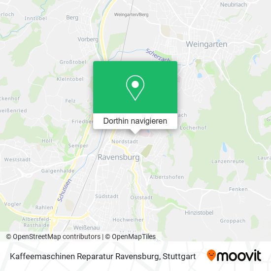 Kaffeemaschinen Reparatur Ravensburg Karte