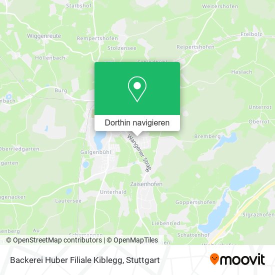 Backerei Huber Filiale Kiblegg Karte