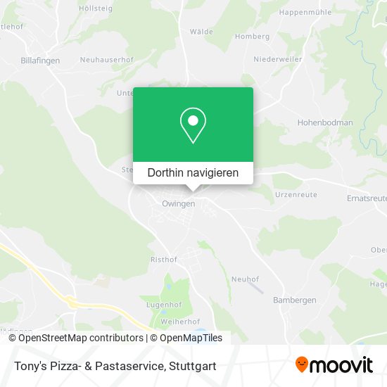 Tony's Pizza- & Pastaservice Karte
