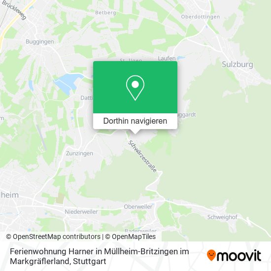 Ferienwohnung Harner in Müllheim-Britzingen im Markgräflerland Karte