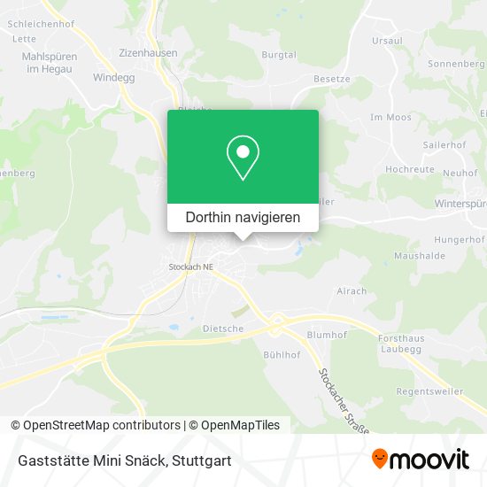 Gaststätte Mini Snäck Karte