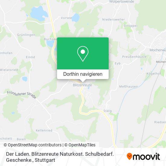 Der Laden. Blitzenreute Naturkost. Schulbedarf. Geschenke. Karte