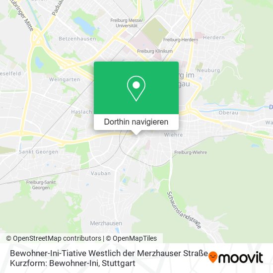 Bewohner-Ini-Tiative Westlich der Merzhauser Straße Kurzform: Bewohner-Ini Karte