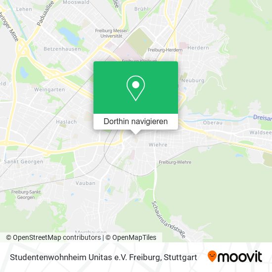 Studentenwohnheim Unitas e.V. Freiburg Karte