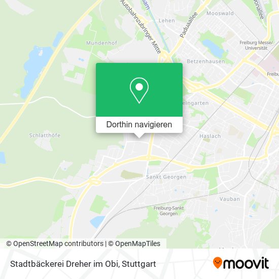Stadtbäckerei Dreher im Obi Karte
