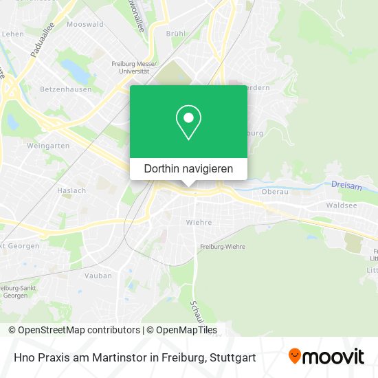Hno Praxis am Martinstor in Freiburg Karte