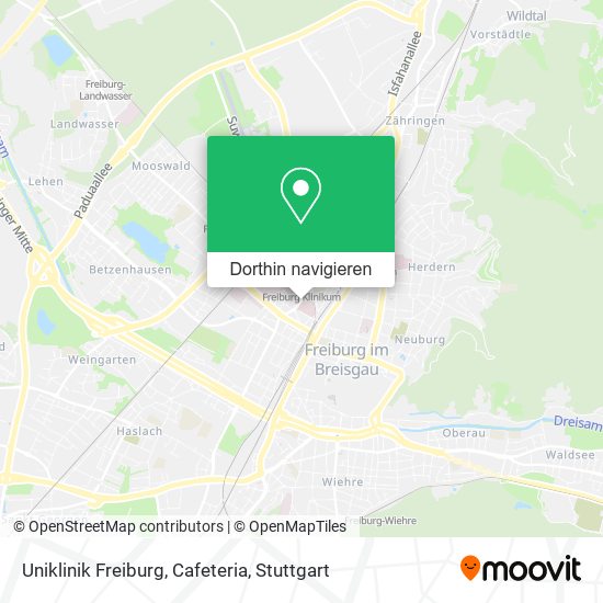 Uniklinik Freiburg, Cafeteria Karte