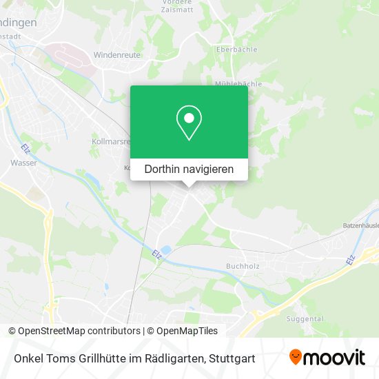 Onkel Toms Grillhütte im Rädligarten Karte