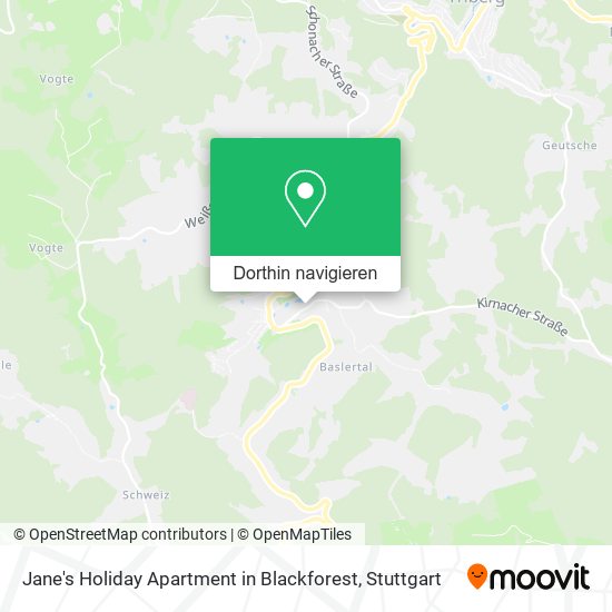 Jane's Holiday Apartment in Blackforest Karte