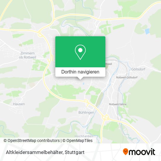 Altkleidersammelbehälter Karte