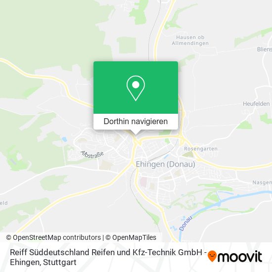 Reiff Süddeutschland Reifen und Kfz-Technik GmbH - Ehingen Karte