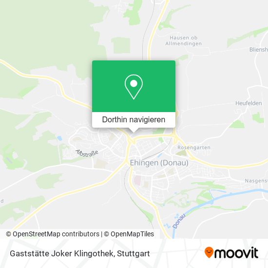 Gaststätte Joker Klingothek Karte