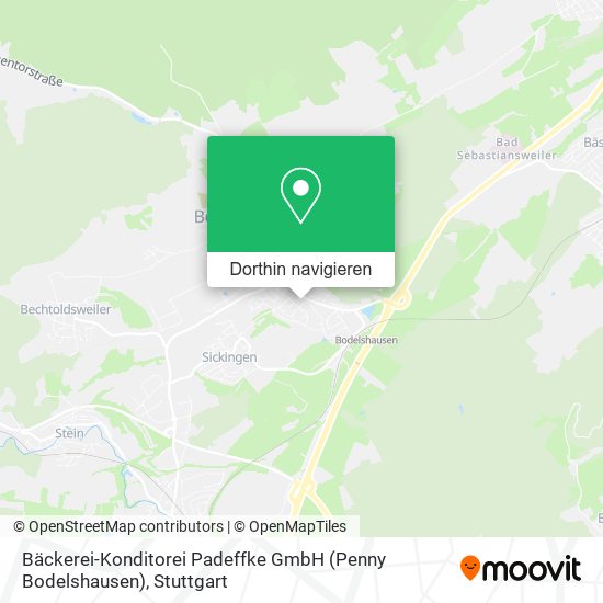 Bäckerei-Konditorei Padeffke GmbH (Penny Bodelshausen) Karte