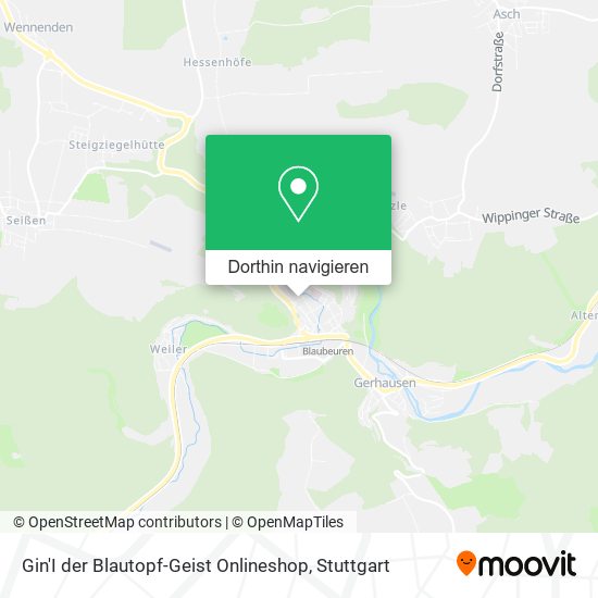 Gin'I der Blautopf-Geist Onlineshop Karte