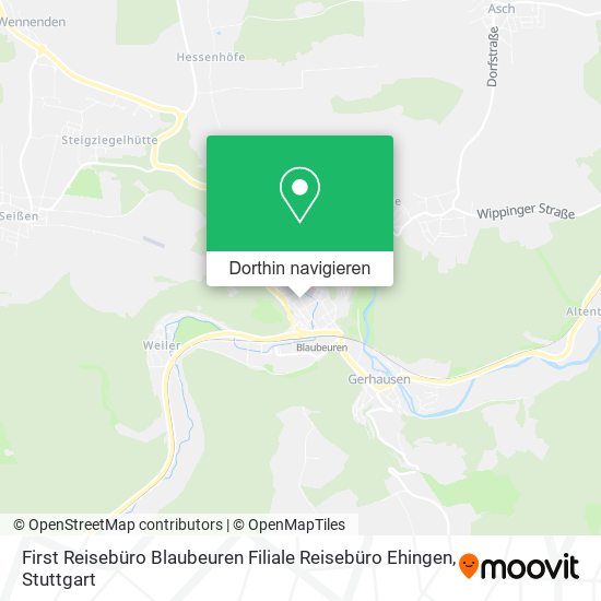 First Reisebüro Blaubeuren Filiale Reisebüro Ehingen Karte