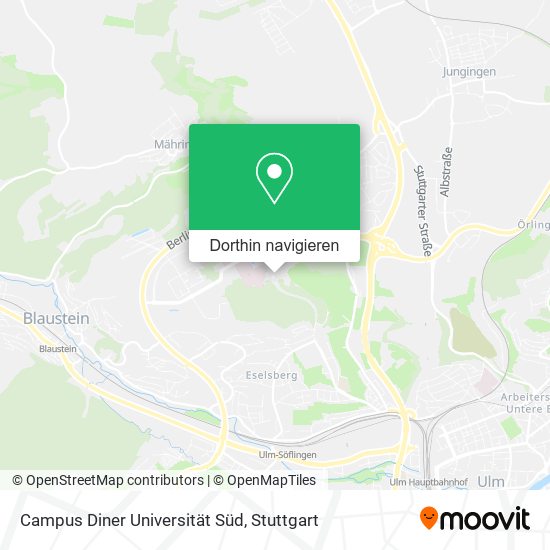 Campus Diner Universität Süd Karte