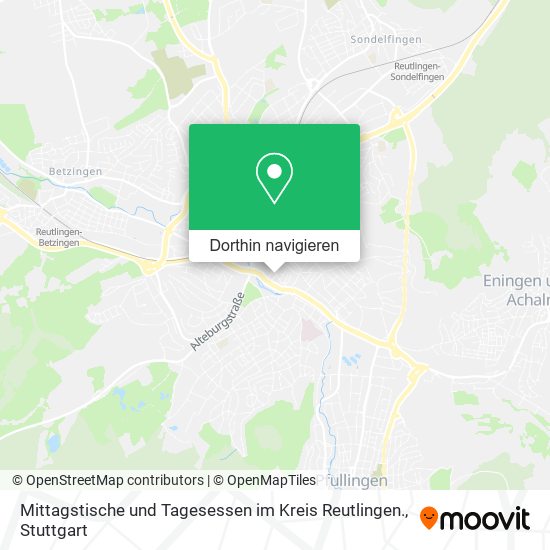 Mittagstische und Tagesessen im Kreis Reutlingen. Karte