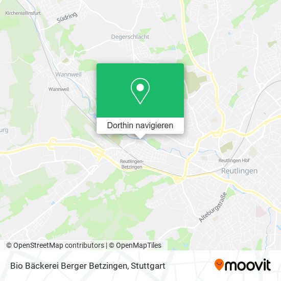 Bio Bäckerei Berger Betzingen Karte