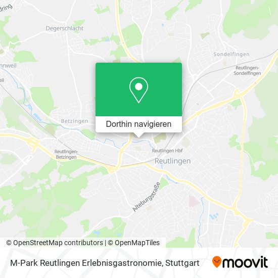 M-Park Reutlingen Erlebnisgastronomie Karte