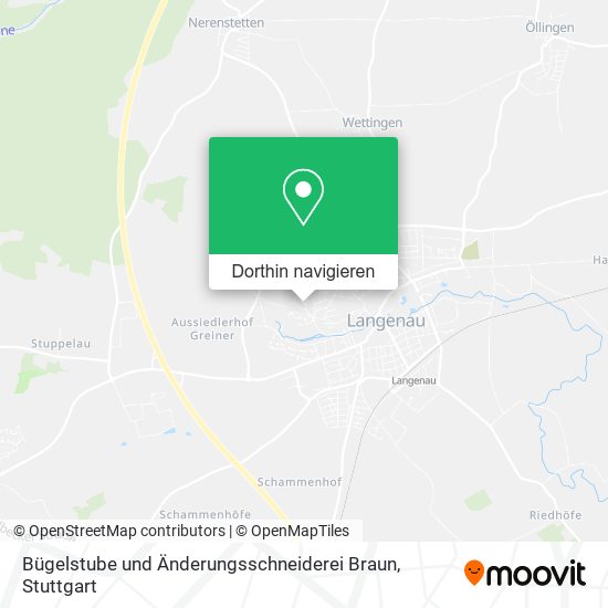 Bügelstube und Änderungsschneiderei Braun Karte