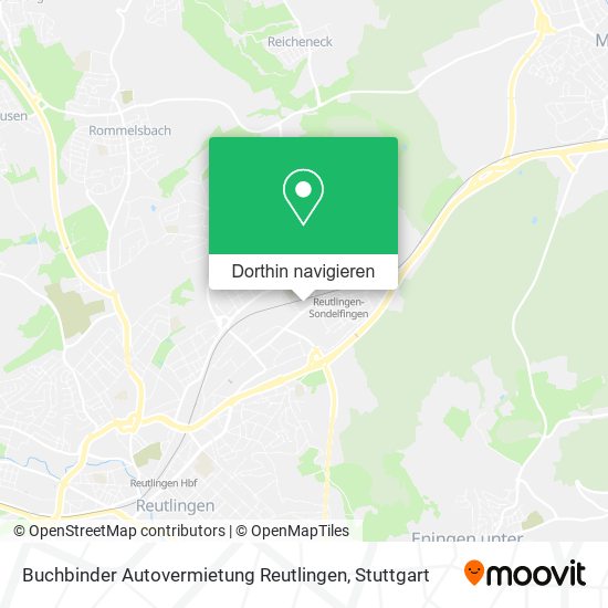 Buchbinder Autovermietung Reutlingen Karte