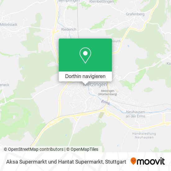 Aksa Supermarkt und Hantat Supermarkt Karte