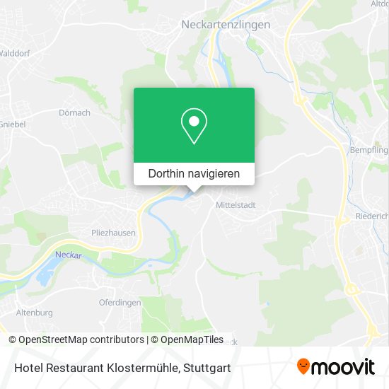 Hotel Restaurant Klostermühle Karte