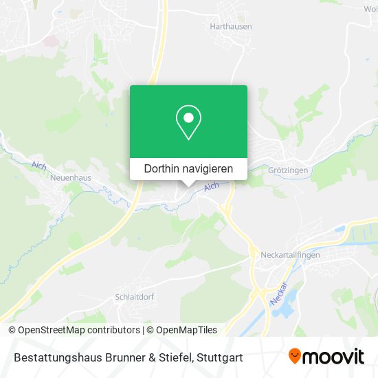 Bestattungshaus Brunner & Stiefel Karte