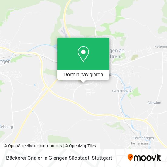 Bäckerei Gnaier in Giengen Südstadt Karte