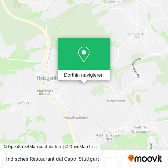 Indisches Restaurant dal Capo Karte