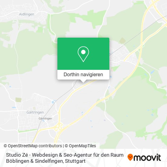 Studio Zé - Webdesign & Seo-Agentur für den Raum Böblingen & Sindelfingen Karte
