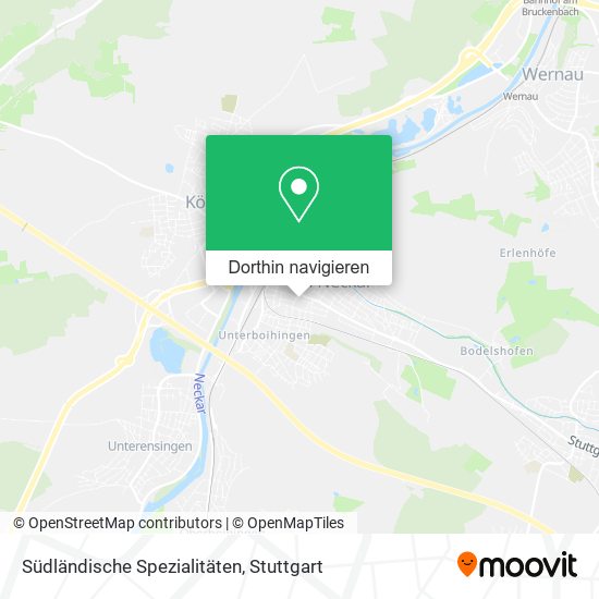Südländische Spezialitäten Karte