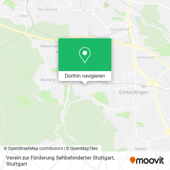 Verein zur Förderung Sehbehinderter Stuttgart Karte