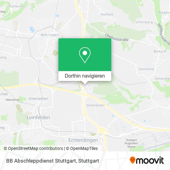 BB Abschleppdienst Stuttgart Karte