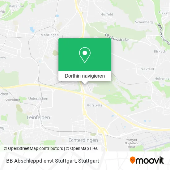 BB Abschleppdienst Stuttgart Karte