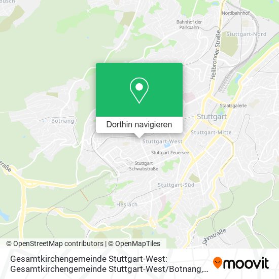 Gesamtkirchengemeinde Stuttgart-West: Gesamtkirchengemeinde Stuttgart-West / Botnang Karte