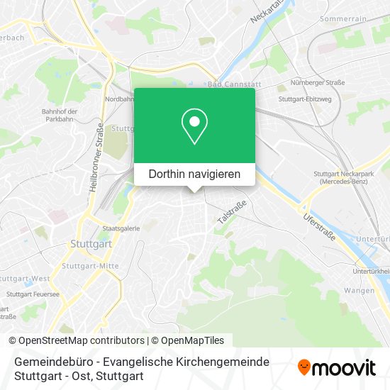 Gemeindebüro - Evangelische Kirchengemeinde Stuttgart - Ost Karte