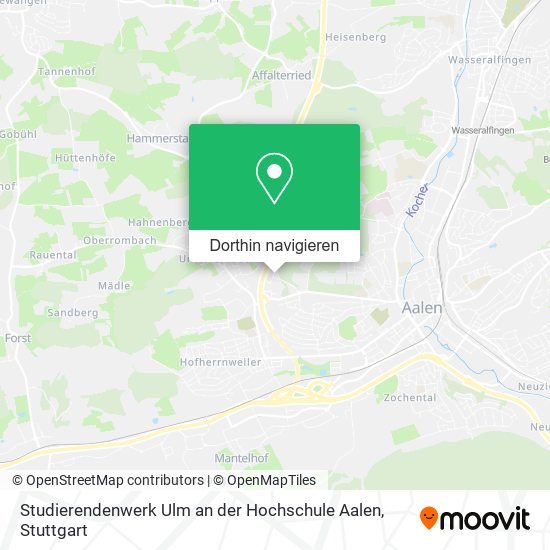 Studierendenwerk Ulm an der Hochschule Aalen Karte