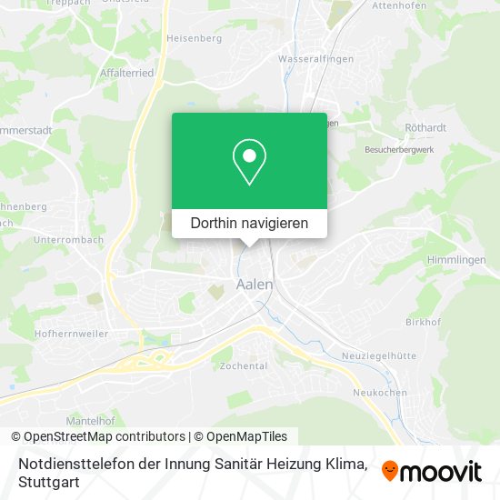 Notdiensttelefon der Innung Sanitär Heizung Klima Karte