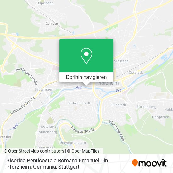 Biserica Penticostala Româna Emanuel Din Pforzheim, Germania Karte