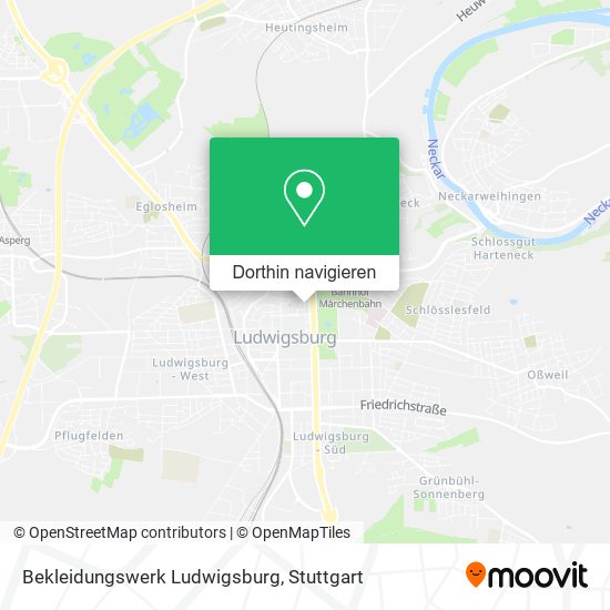 Bekleidungswerk Ludwigsburg Karte