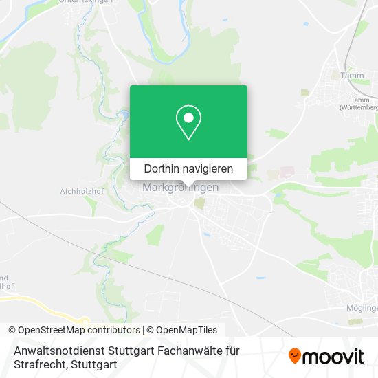 Anwaltsnotdienst Stuttgart Fachanwälte für Strafrecht Karte