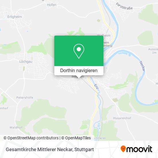 Gesamtkirche Mittlerer Neckar Karte