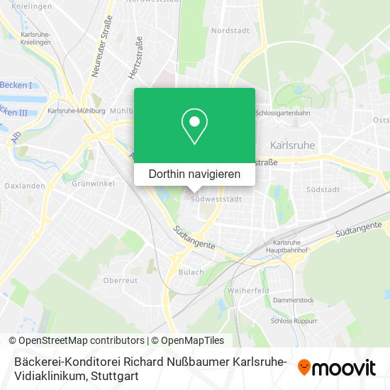 Bäckerei-Konditorei Richard Nußbaumer Karlsruhe-Vidiaklinikum Karte